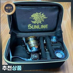 Sunline 휴대용 낚시 바퀴 보관 가방 EVA 휠 보호 케이스 방수 릴 상자 태클