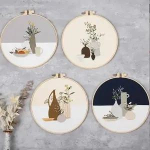 키밍 집콕 프랑스 자수패키지 세트 꽃자수 DIY 초보자 (W9C5D8B)