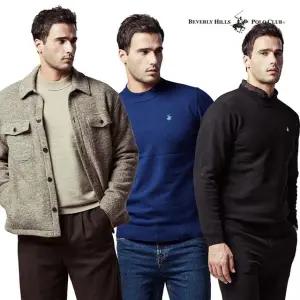 [프리미엄]비버리힐즈폴로클럽 초특가!  메리노 울 니트 3종, 남성