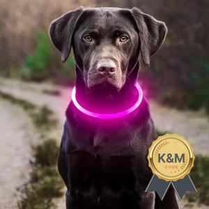애완 동물 강아지 LED 라이트 칼라 빛나는 분실 방지 개 목걸이 USB 충전식