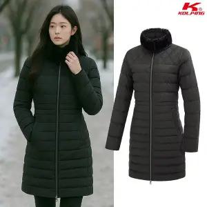 [아웃도어스/콜핑]콜핑 여성 겨울 덕충전재 밍크퍼 등산 중기장 경량 패딩 자켓 KSC675SJ6W