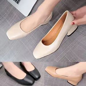 로우힐 사각코 여자 구두 편한 힐 3.5cm WFGRI92