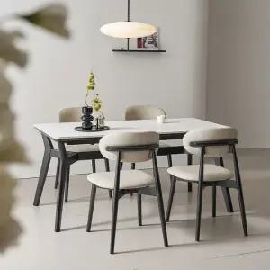 나무뜰 노체 양면 통세라믹 애쉬 원목 테이블 4인용 식탁세트 1600 (의자4) VNM067C (착불)