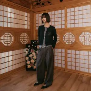 [피플오브더월드] 스트라이프 울 블렌디드 팬츠_GY