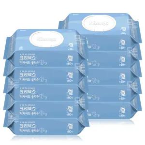 크리넥스 빅사이즈 물티슈 캡형 80매x10팩 /넉넉한 사이즈