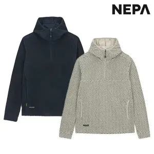 [네파]겨울용 남여공용 패스파인더 패턴 플리스 하프 집업 기모 후드 티셔츠 - 7KF6003