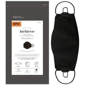 엠씨  방역 마스크 빌리브 KF-94 대형 끈조절 검정색 50개 자재