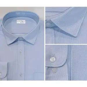 남자 긴팔 셔츠 캐주얼 화이트스트라이프 정장 (WFK697B)