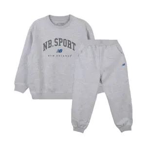 [뉴발란스]뉴발란스키즈 로고 포인트 기모 스?셋업 NK9YFB411U-AA 트레이닝