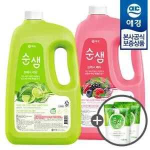 [애경] 순샘 프레시 주방세제 3L x2개 (+ 주방세제 200ml x2개)