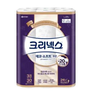 크리넥스 3겹 데코&소프트 쿠션 30m-30롤