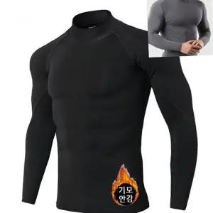 기모 스포츠 이너웨어 반목 겨울 레이어 남성 스포츠 이너웨어 베이스 컴프레션 기능성 라운드 티셔츠 내복