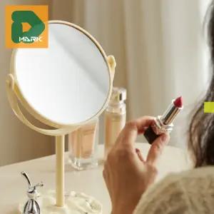 원형 양면거울 확대 화장대 메이크업 프레임 회전 360도 엔틱 빈티지 탁상 미용 스탠드 관리 피부 뷰티