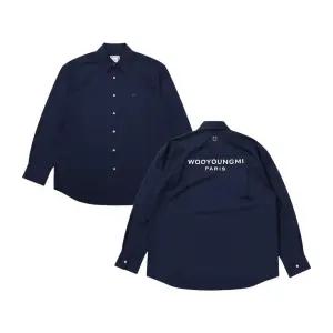 우영미 코튼 백로고 셔츠 네이비 W253SH07812N