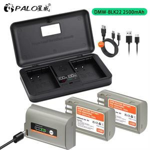 PALO DMW-BLK22 USB 충전 배터리 + LCD 케이스 Panasonic LUMIX DC-S5 GH5 II S5M2 카메라
