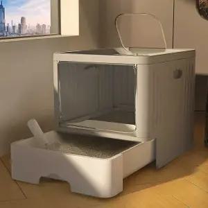 고양이 화장실 상자 대형 밀폐형 케이스 후드