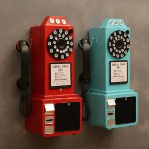 레트로 유선 전화기 빈티지 유선전화기 장 옛날 골드