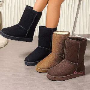 여성 방한 부츠 미들 털 3컬러 스웨이드 겨울 털미들opq393
