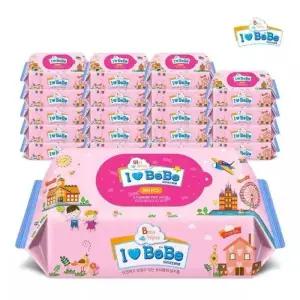 아이러브베베 아기물티슈 핑크 100매 20팩 리필형 434848