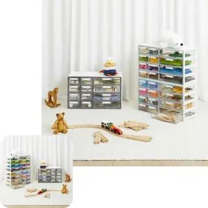 뮤 사무실정리 수납 다용도바스켓 1P 시스템 복합형 멀티박스 12단 소품