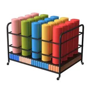 요가매트 정리함 거치대 이동식 다층 홈트 수납 검정 카트