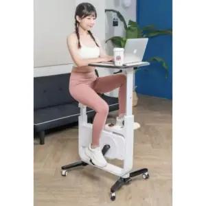 실내자전거 테이블 슬림 유산소 접이식 흰색 가정용 바이크