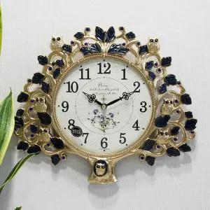 무소음 보금자리 부엉이 금도금 주물 벽시계 HCA-620G