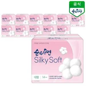 [깨끗한나라] 순수한면 실키소프트 대형 14개입x12팩