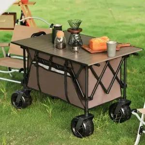 웨건 테이블 카트 캠핑 접이식 원목 롤 폴딩 휴대용 (WFJ7OMV)