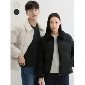 게스 [ON] 유니 퀼팅 시어링 카라 패딩 NP4WE802