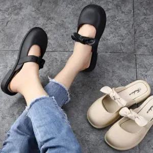 여성 리본 장식 뮬 슬리퍼 사무용 WFGS41A