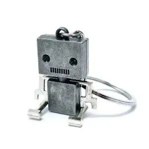 실버 키링 가방 귀여운 커플 로봇 우정 키홀더 (WFJSQ54)