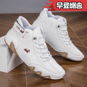 남성용 가죽 겨울 캐주얼 신발 하이탑 스니커즈  패션 로퍼  앵클 부츠