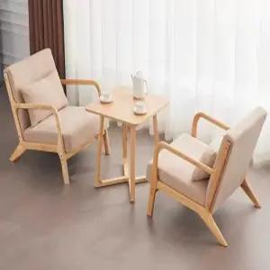 티테이블 세트 월넛 원목 리셉션 휴게실 2인용 발코니