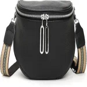 패니 팩 여성용 크로스바디 가방 순정 가죽 패션 숄더 핸드백 벨트 허리 지갑 (블랙01)