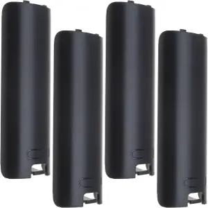 Create idea 닌텐도 Wii 리모컨 호환 배터리 뒷면 커버 4개 세트 교체용 플라스틱 덮개 블랙