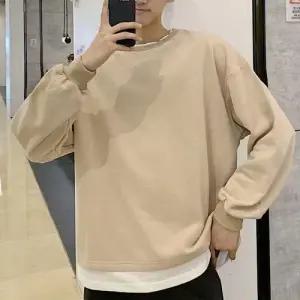 봄 가을 라운드넥 긴팔 캐주얼 데일리 남자 티셔츠 WE68F7B