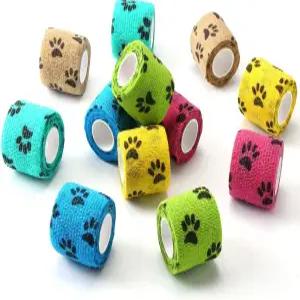 반려견 고양이 말 새 손목 치유 발목 2인치 12롤용 웨펫 펫 랩 자가 접착 부직포 붕대 응급 응집 거즈