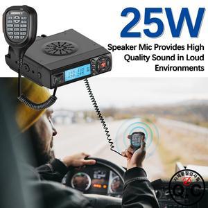 ABBREE 미니 모바일 무전기 25W AR-218 듀얼 밴드 장거리 VHF 통신기 트랜시버 13.8V DC128CH FM 차량용