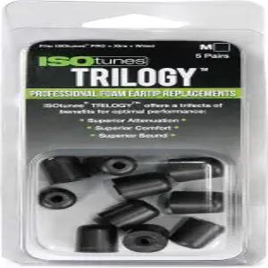 ISOtunes 트릴로지TM PRO Xtra 유선용 폼 교체용 이어팁 (5쌍 팩) (중형 검은색)