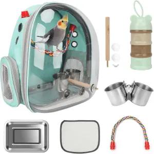 라이펫 버드 캐리어 백팩 앵무새 휴대용 통기성 가방 애완동물 라이트급 여행용 케이지 스탠딩 퍼치와