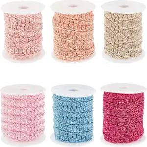 PH 팬더홀 32야드 6가지 색상의 땋은 재봉용 트림 3인치/8인치(11mm) 폴리에스터 레이스 프린지 패브릭