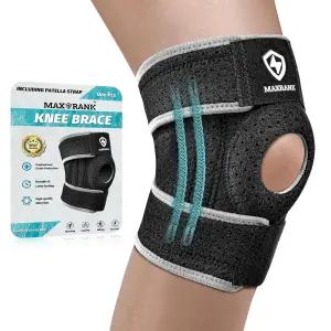 측면 안정제가 포함된 맥스랭크 무릎 보호대 - 슬개골 젤 패드로 조절 가능한 지지대 MCL 골관절염