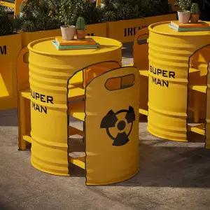 포장마차 테이블 드럼통 의자세트 이색 카페 인테리어