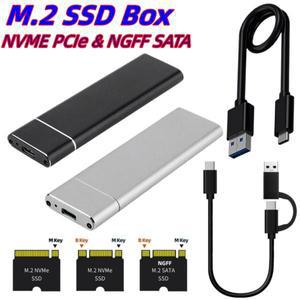 30개 NVME PCIE NGFF M.2 SATA 듀얼 프로토콜 SSD 케이스 USB 3.1 Gen 2 10Gbps 2TB 타입 C 외장형 솔리드