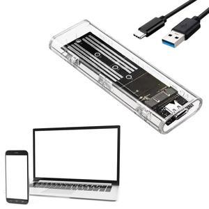M.2 NGFF SATA 타입 C USB 3.1 SSD 케이스 10Gbps 투명 외장 어댑터 2230/2242/2260/2280용