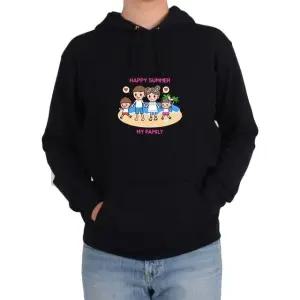 기모후드티 HAPPY SUMMER MY FAMILY 여름휴가 그림 다양한 색상 사이즈 (WFKB3DD)