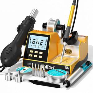 BK602S 납땜 아이언 & 디솔더링 건 2-in-1 세트, 열풍 재작업 스테이션 DIY 스테이션, 연습 키트, 오토 슬립, C / F 변환, 대형 화면 디스플레이