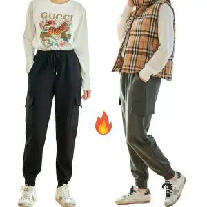 [제니유]벨밍크 여성 융 기모 방한 카고 조거 겨울 바지 빅사이즈