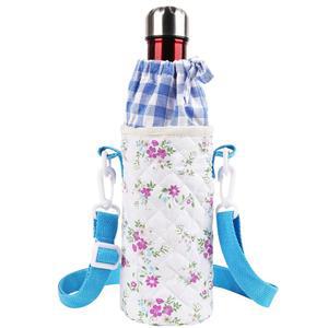 [미국배송] S 오리지널과 호환되는 스트랩이 있는 링크아이디어 물병 캐리어 BJPKPK 25온스 콜라 모양 병 드로스트링 슬링백 홀더 어깨 스트랩 퍼플 플라워